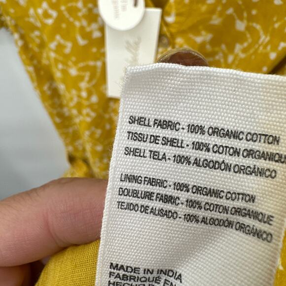 CLEOBELLA NWT Zia Organic Cotton Ruffle Tie Waist Mini Dress in Mustard // L - Picture 11 of 15